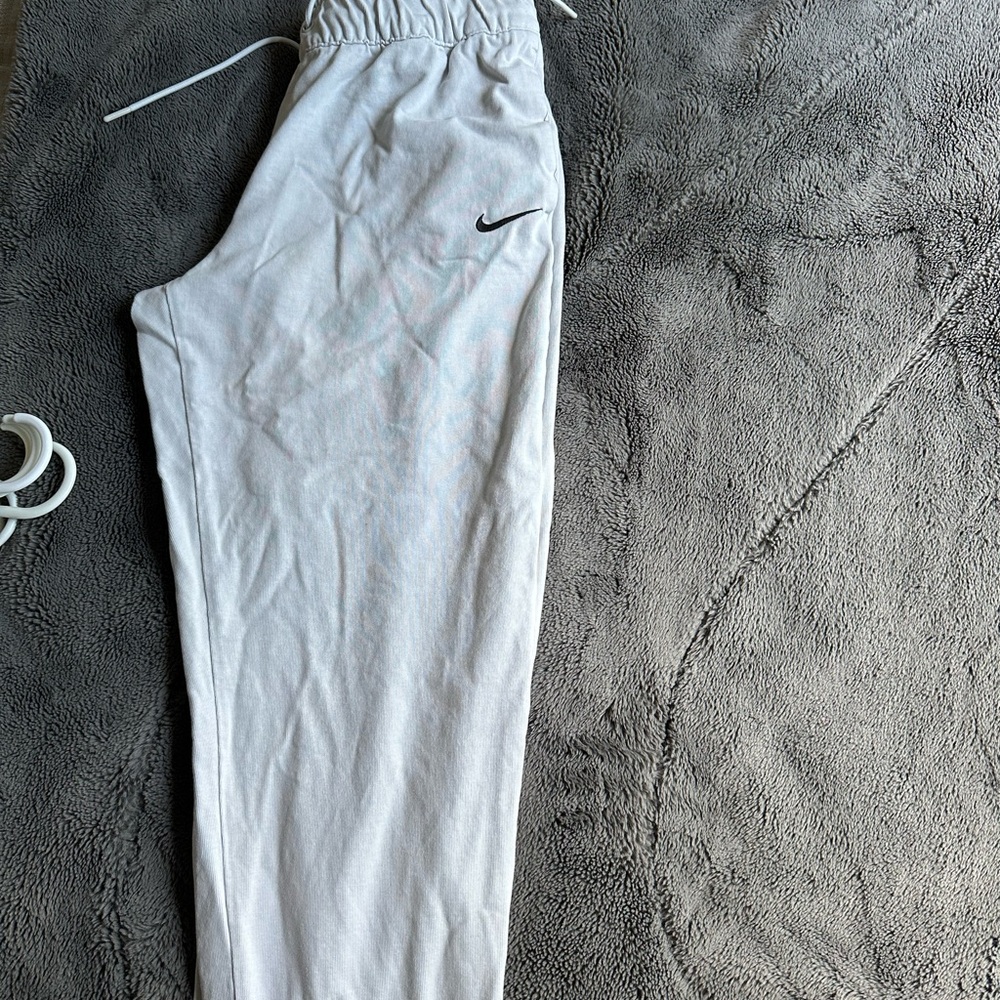 Nike Light Gray Joggers with Black Swoosh